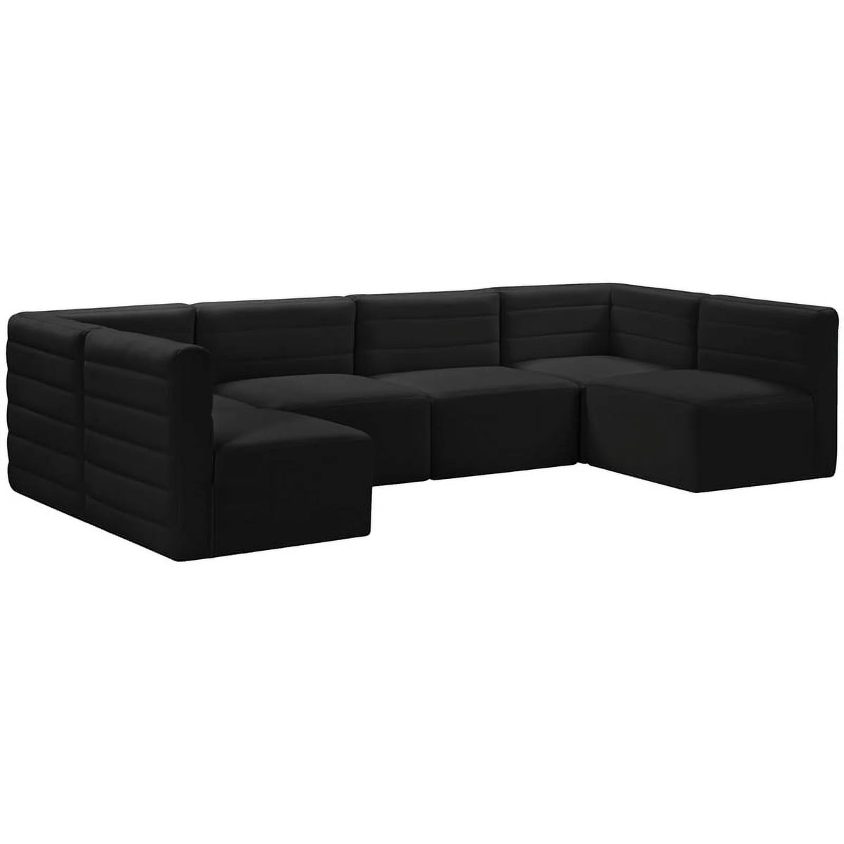 Black Velvet Modular Sectional D628