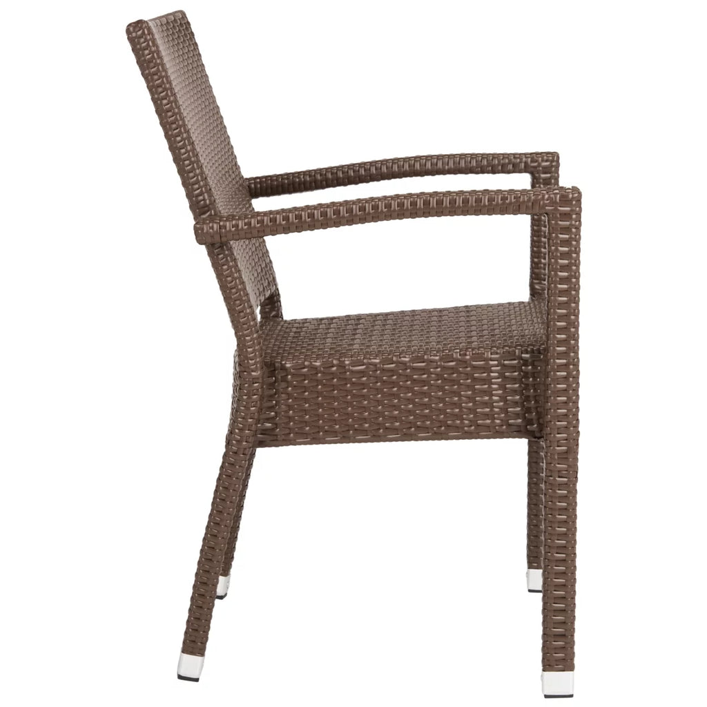 Brown Outdoor Stacking Armchair Set of 2 C211