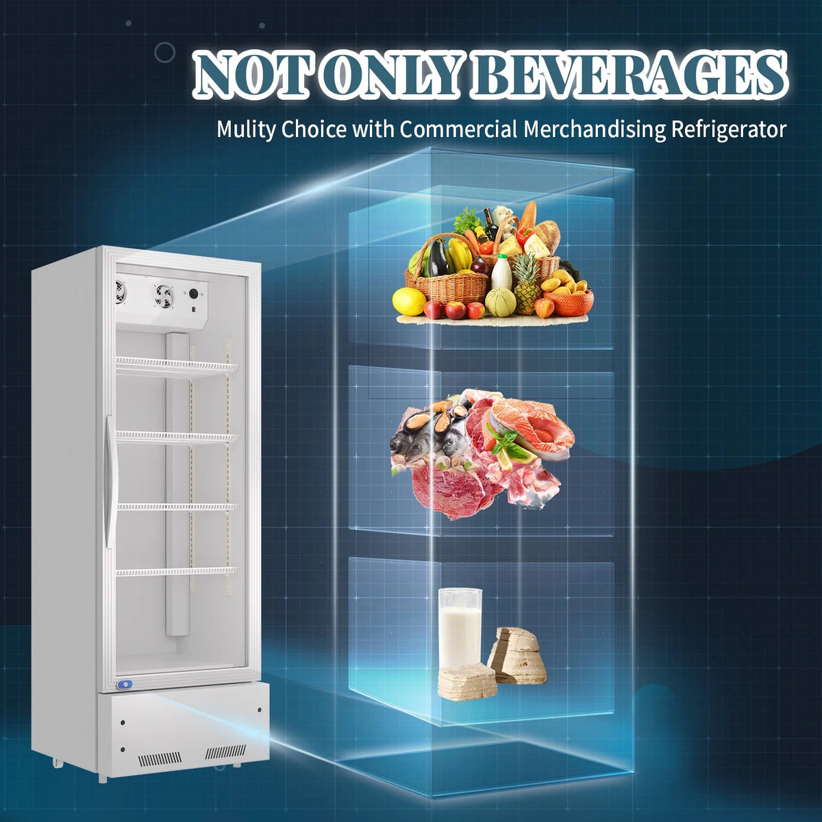 11 Cu.Ft Commercial Beverage Refrigerator with Lock and Wheels F128136