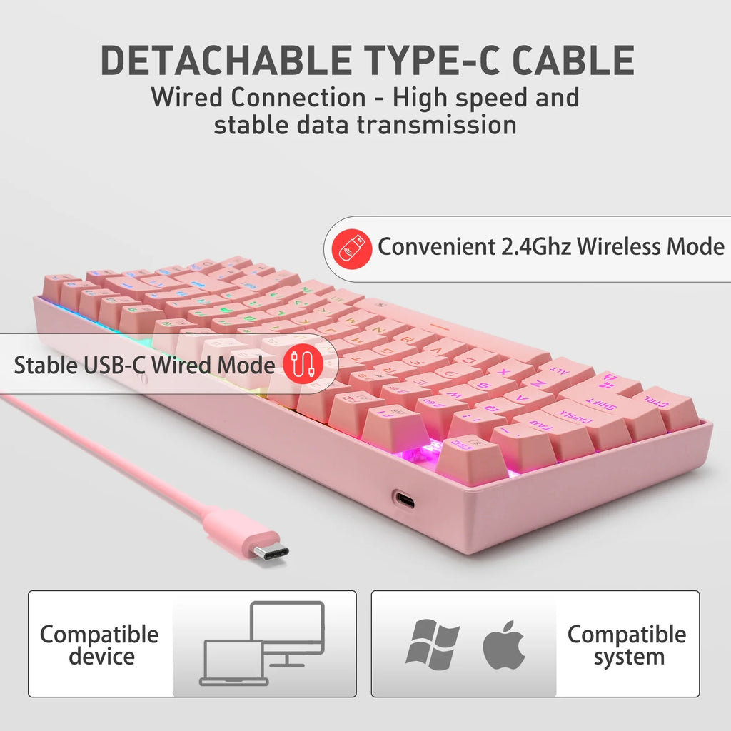 RGB Wireless Mechanical Keyboard with Blue Switches O833254