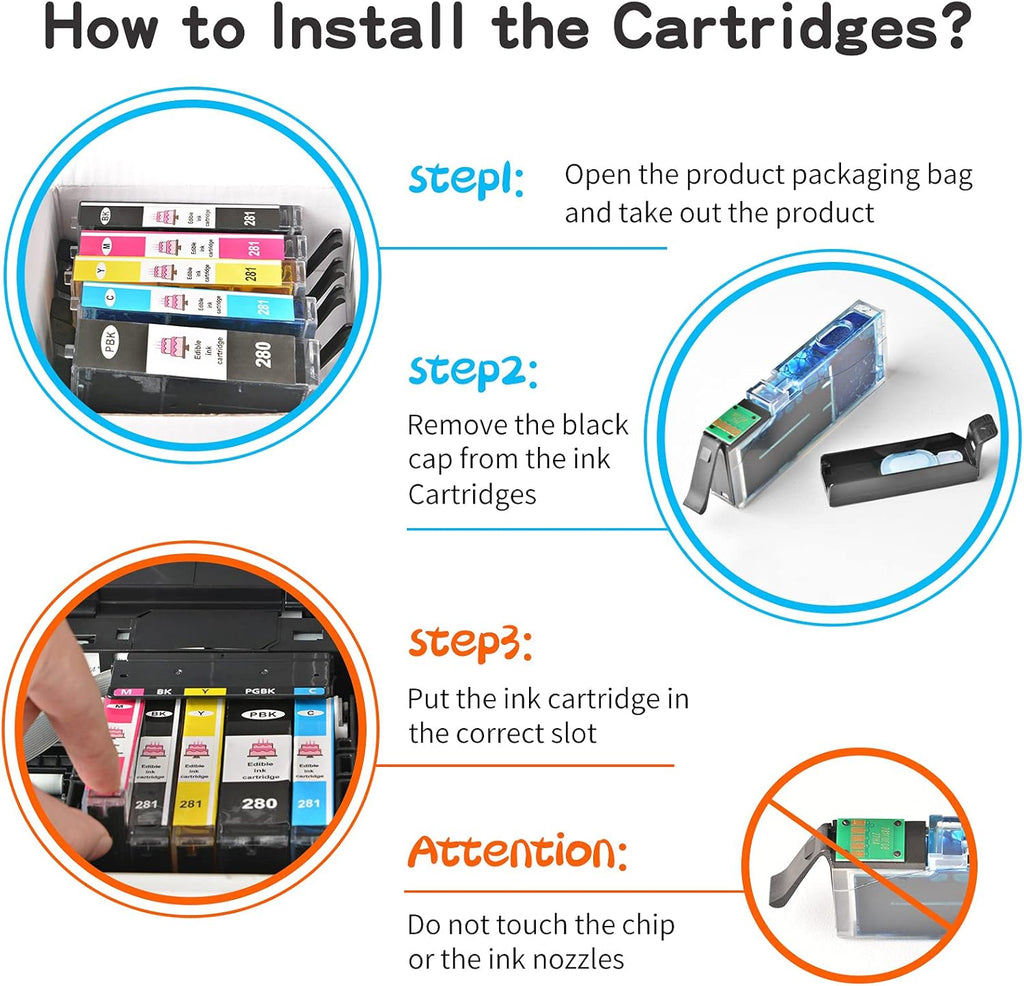 C A K E Printer Ink Cartridges, 5 Pack P5678