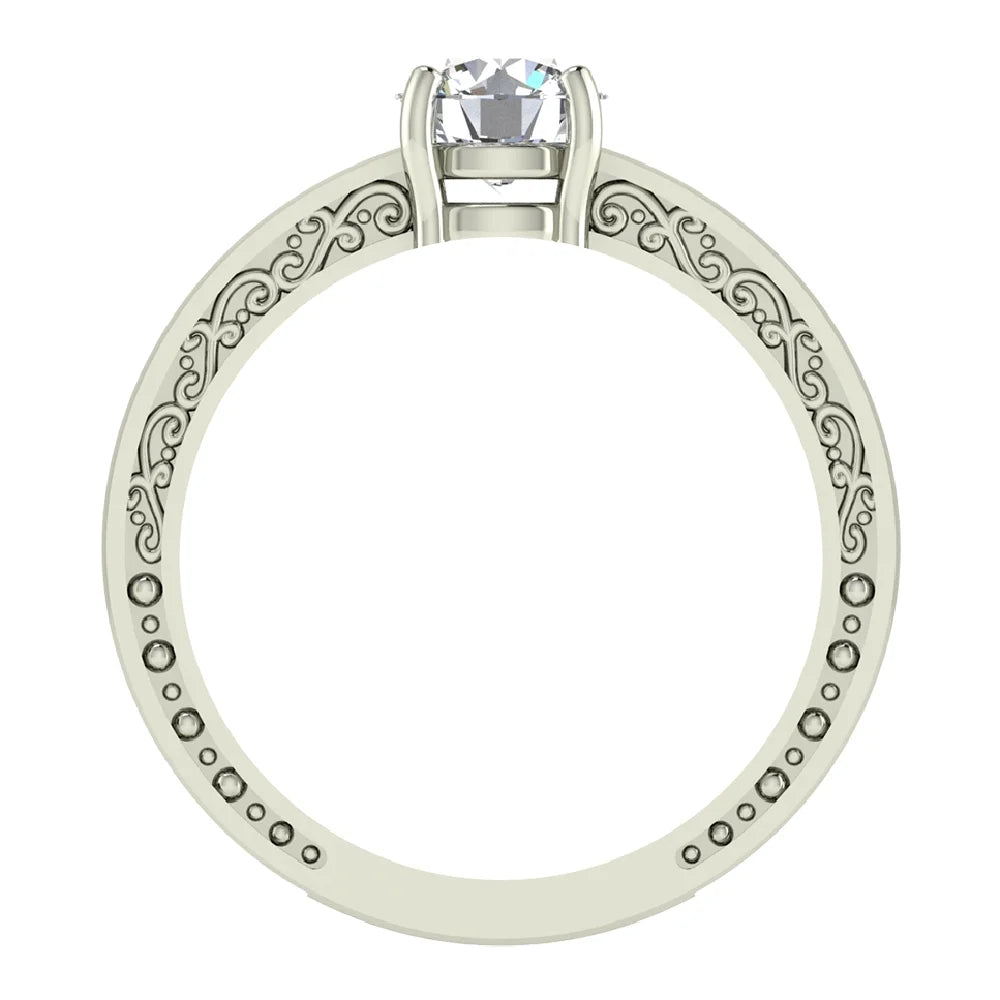 18K White Gold Solitaire Wedding Ring L876174