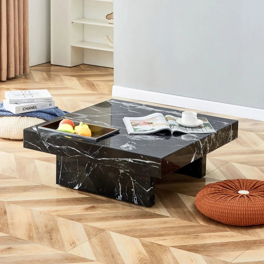 MDF Coffee Table with Black Patterns 31.4" W453942