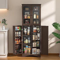 64" Kitchen Pantry Cabinet with Glass Doors and Adjustable Shelves H397081