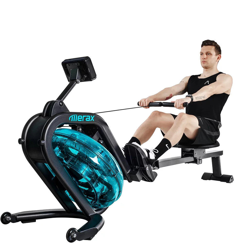 Magnetic Rowing Machine Folding 330lb Weight Capacity Silver Q50467