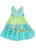 Blue & Green Tiered Dress 2T N827450
