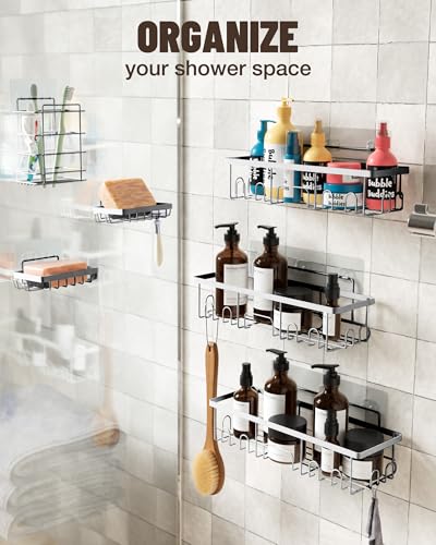 Black 6-Pack Adhesive Shower Caddy C611153