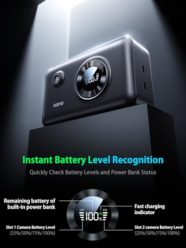 NP-W235 Dual Battery Fast Charger with 12400mAh Power Bank X6500