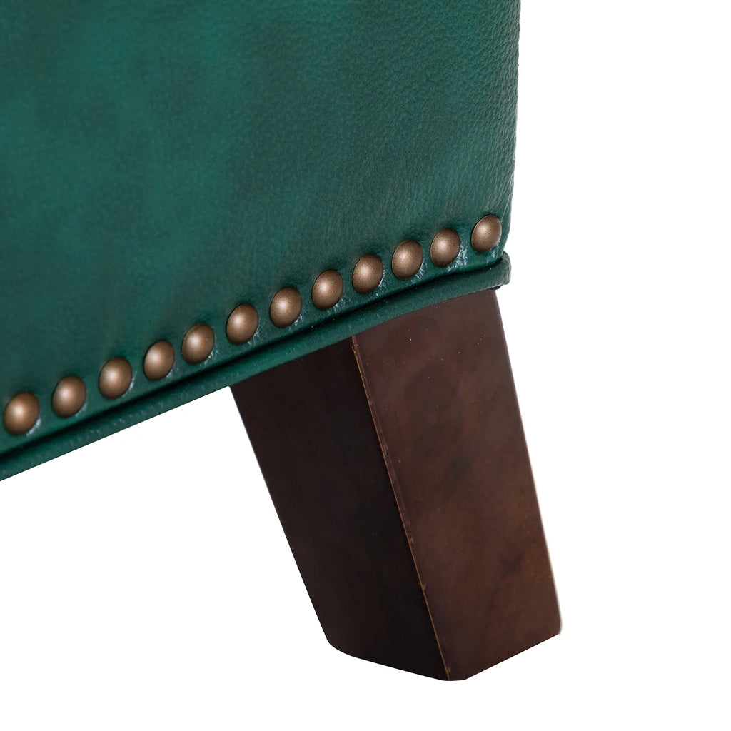 Green Genuine Leather Recliner Set of 2 K73246