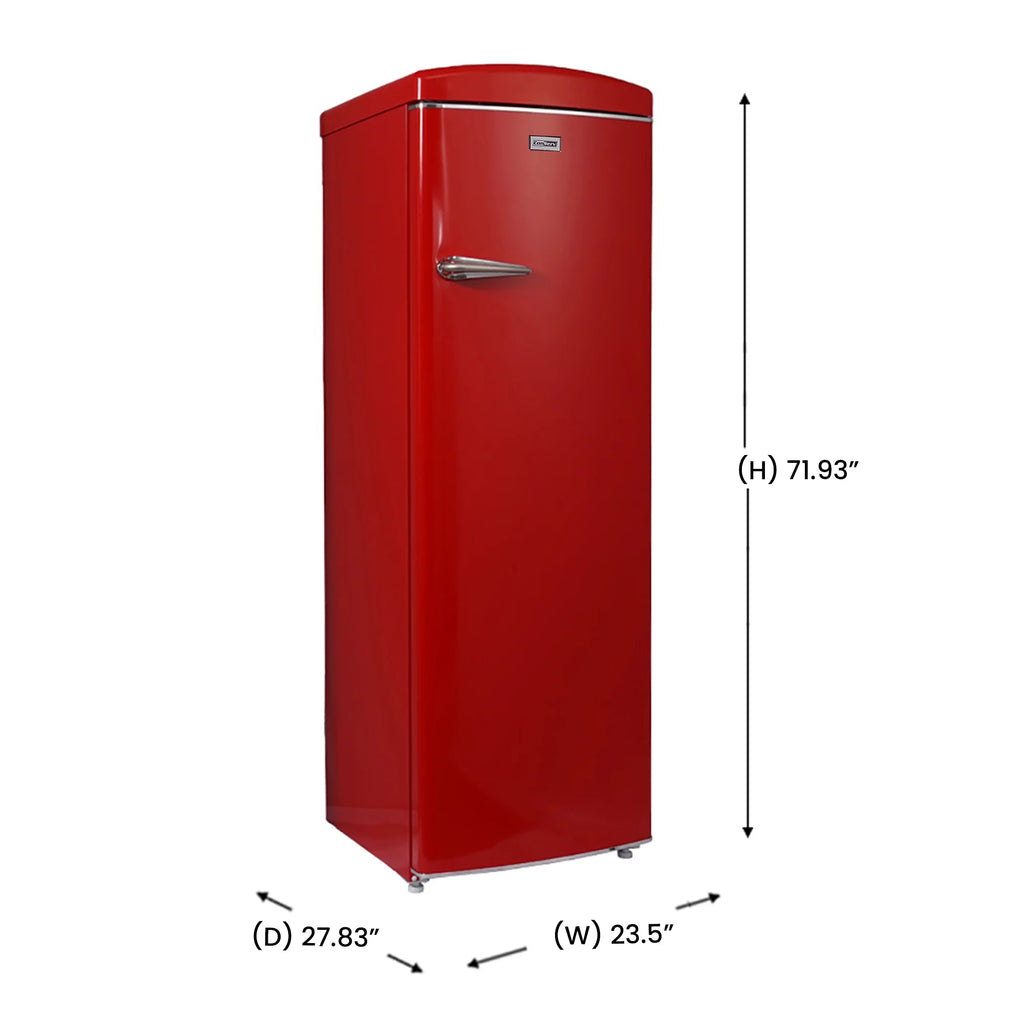 Red Classic Retro Upright Freezer Frost Free Q387