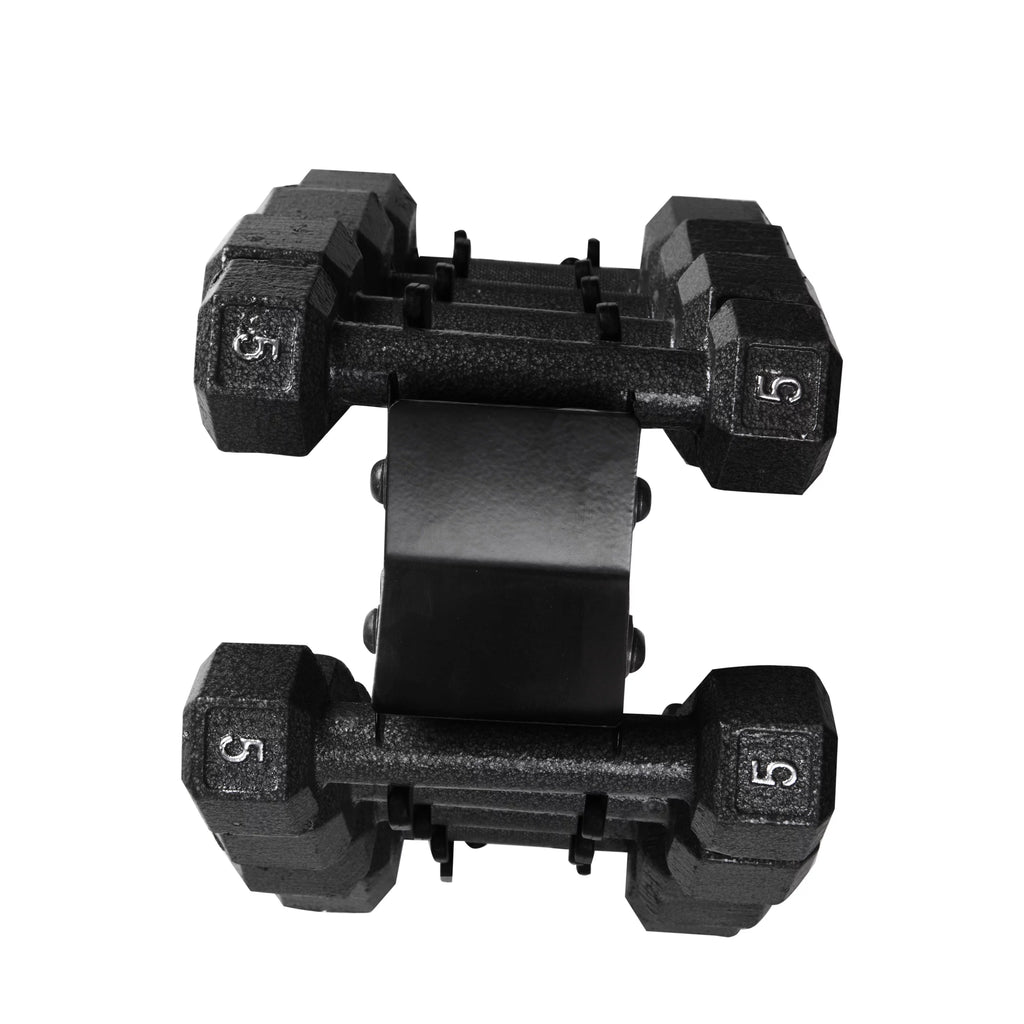 100 lb Cast Iron Hex Dumbbell Weight Set with Rack V96536