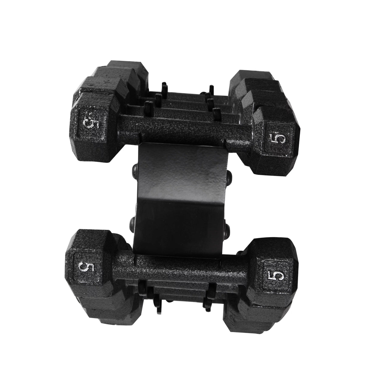100 lb Cast Iron Hex Dumbbell Weight Set with Rack V96536