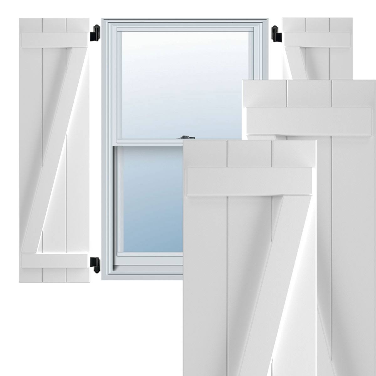 16 1/8x22W x 52x22H PVC Board-n-Batten Shutters L67898