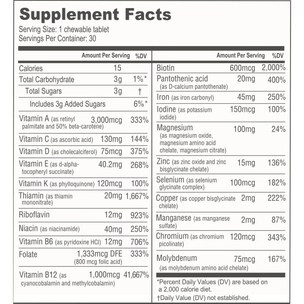 Bariatric Multivitamin Chewable Tablets with Calcium Citrate and D3 I830044