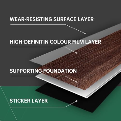 Brown Peel and Stick Vinyl Flooring 36 Pack 54 Sq.Ft K2611