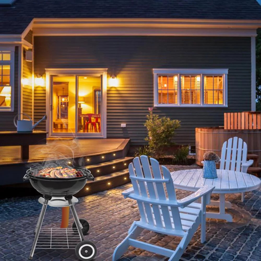 Portable Steel Charcoal Grill Black R618
