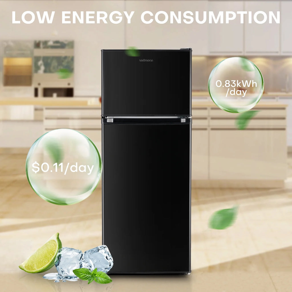 4.0 Cu.Ft Black Compact Refrigerator with Freezer E358