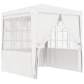 White Party Tent with Side Walls 6.6'x6.6' A80445