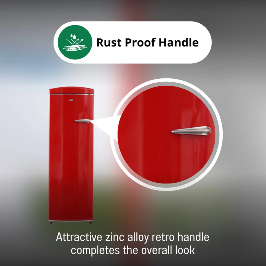 Red Classic Retro Upright Freezer Frost Free Q387