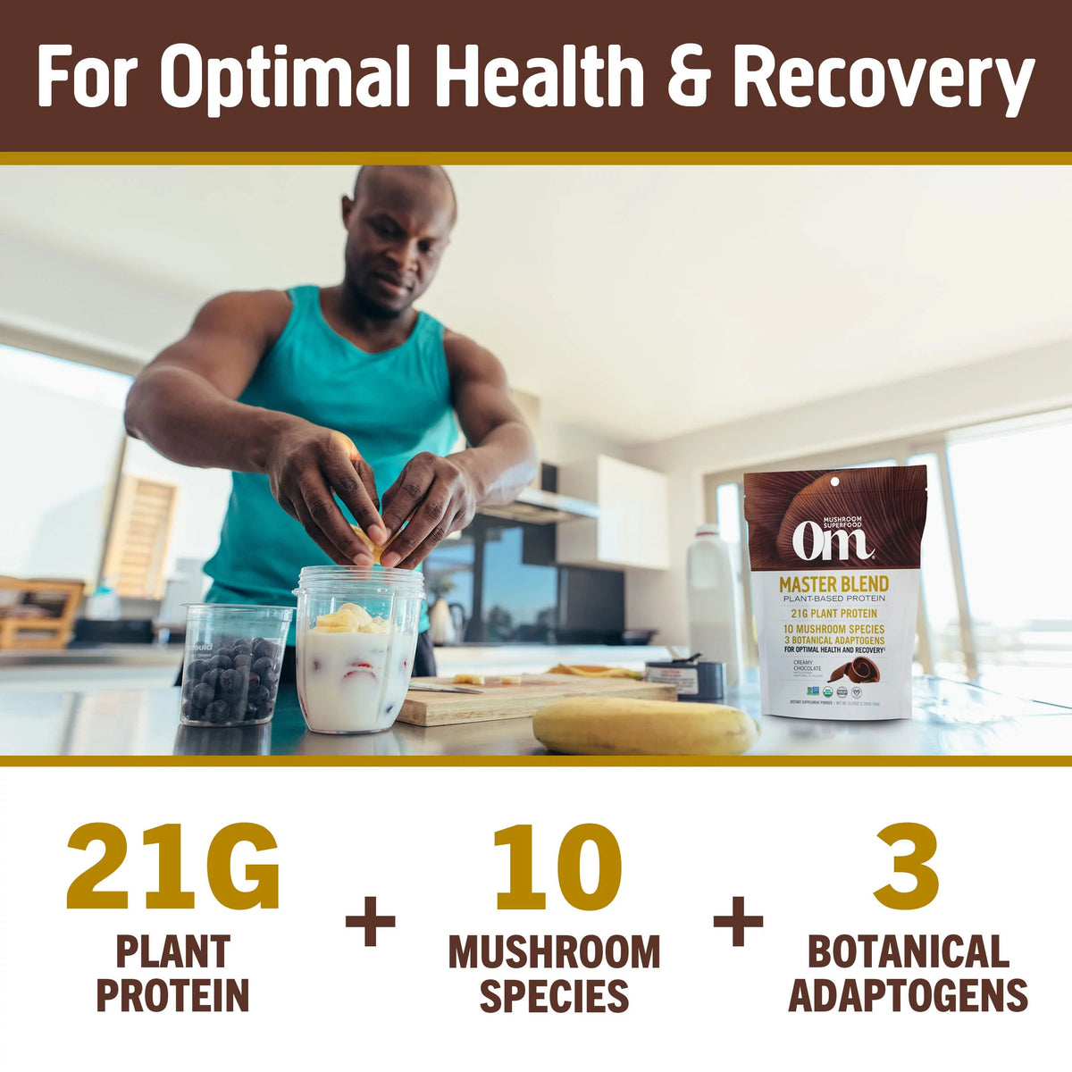 Plant-Based Protein Powder 19.26 Ounce Creamy Chocolate M982096