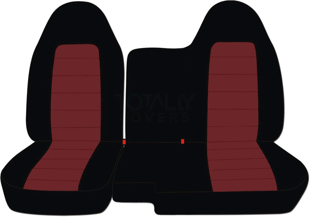 Black and White Two-Tone Truck Seat Covers K80007