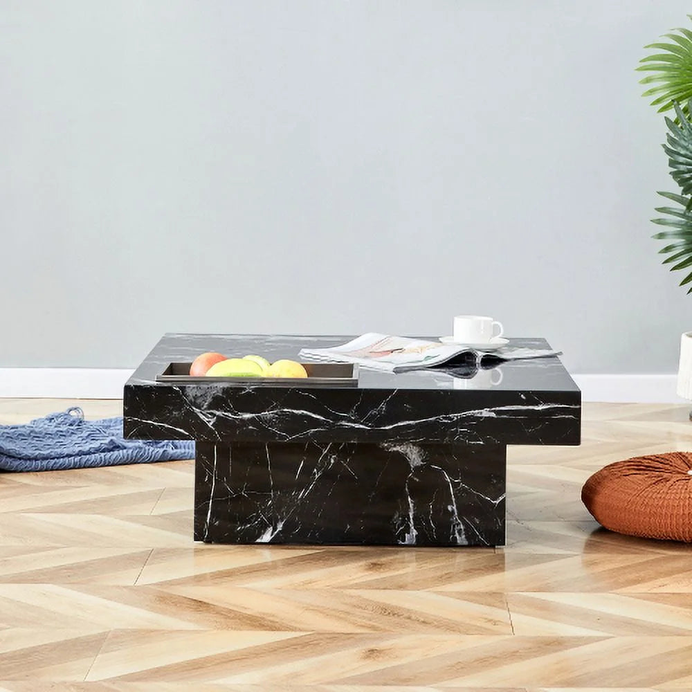 MDF Coffee Table with Black Patterns 31.4" W453942