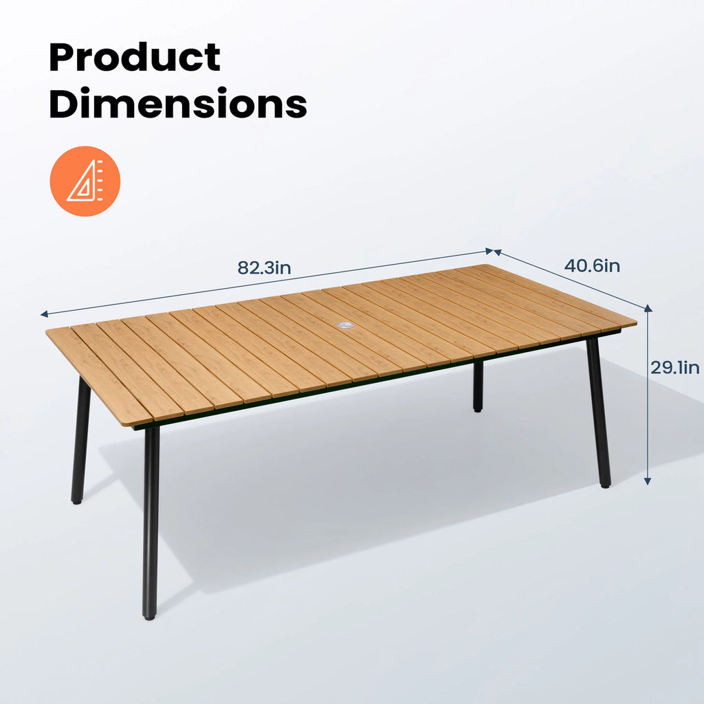 82in Rectangular Dining Table for 6-8 Person, Brown V59710