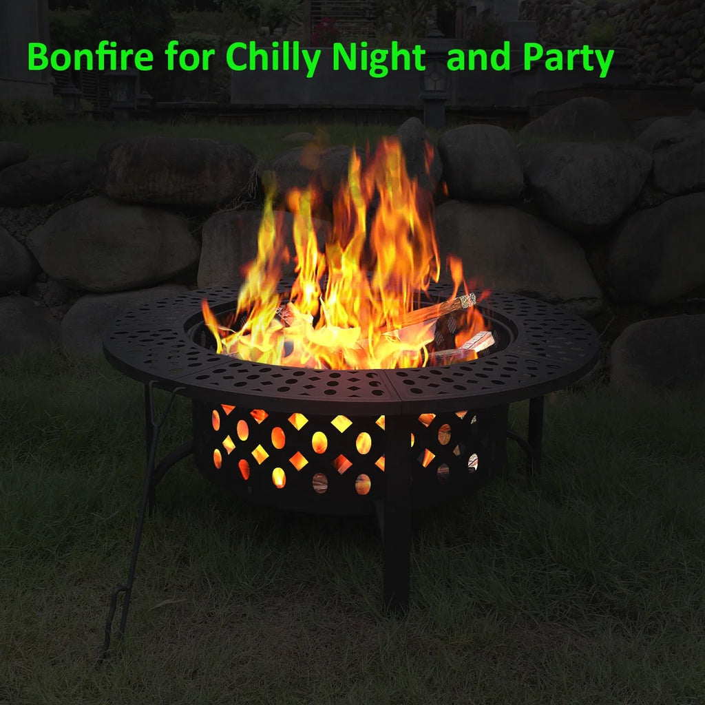 36 inch Round Wood Burning Metal Fire Pit A412