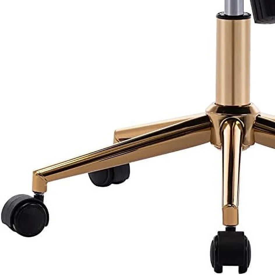 White PU Leather Armless Office Chair with Gold Base V27794