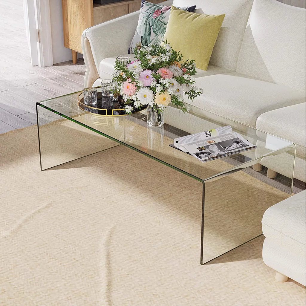 Glass Coffee Table with Smooth Round Edges H9859