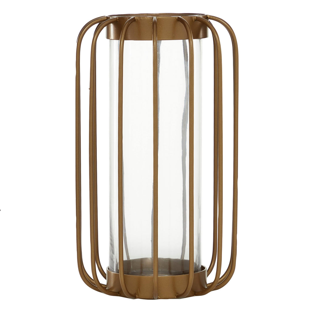 Gold Metal and Glass Vase X11466