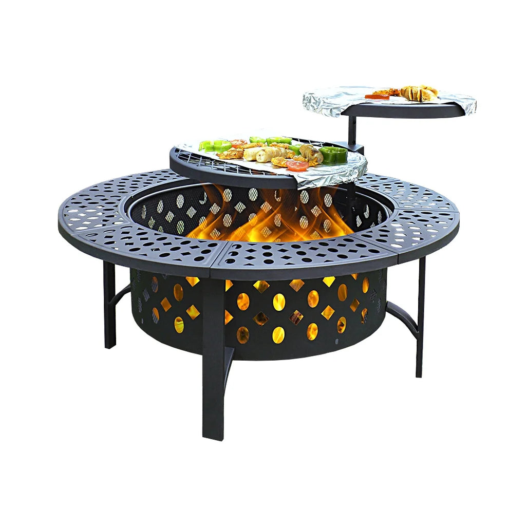 36 inch Round Wood Burning Metal Fire Pit A412
