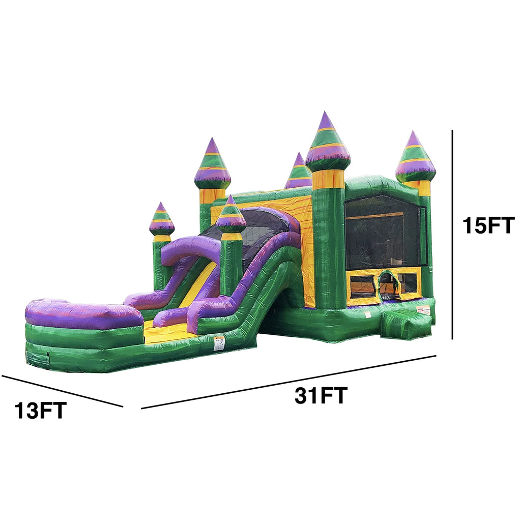 Inflatable Bounce House with Dual Water Slides and Pool D5895
