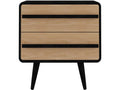 Black and Oak 2 Drawer Nightstand X4993