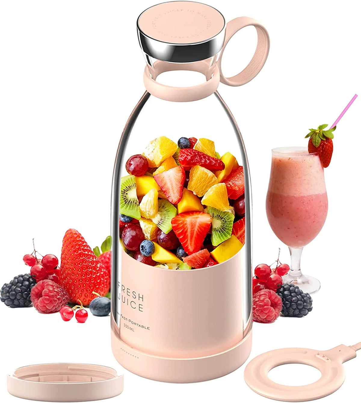 Pink Portable USB Blender F824