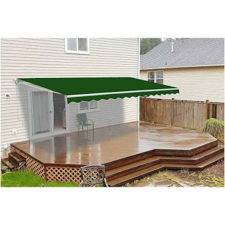 Red and White Striped Motorized Retractable Patio Awning 20x10 Feet Z483