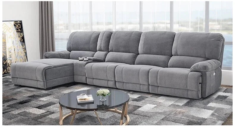 Fabric Electric Recliner Sectional Sofa V7270