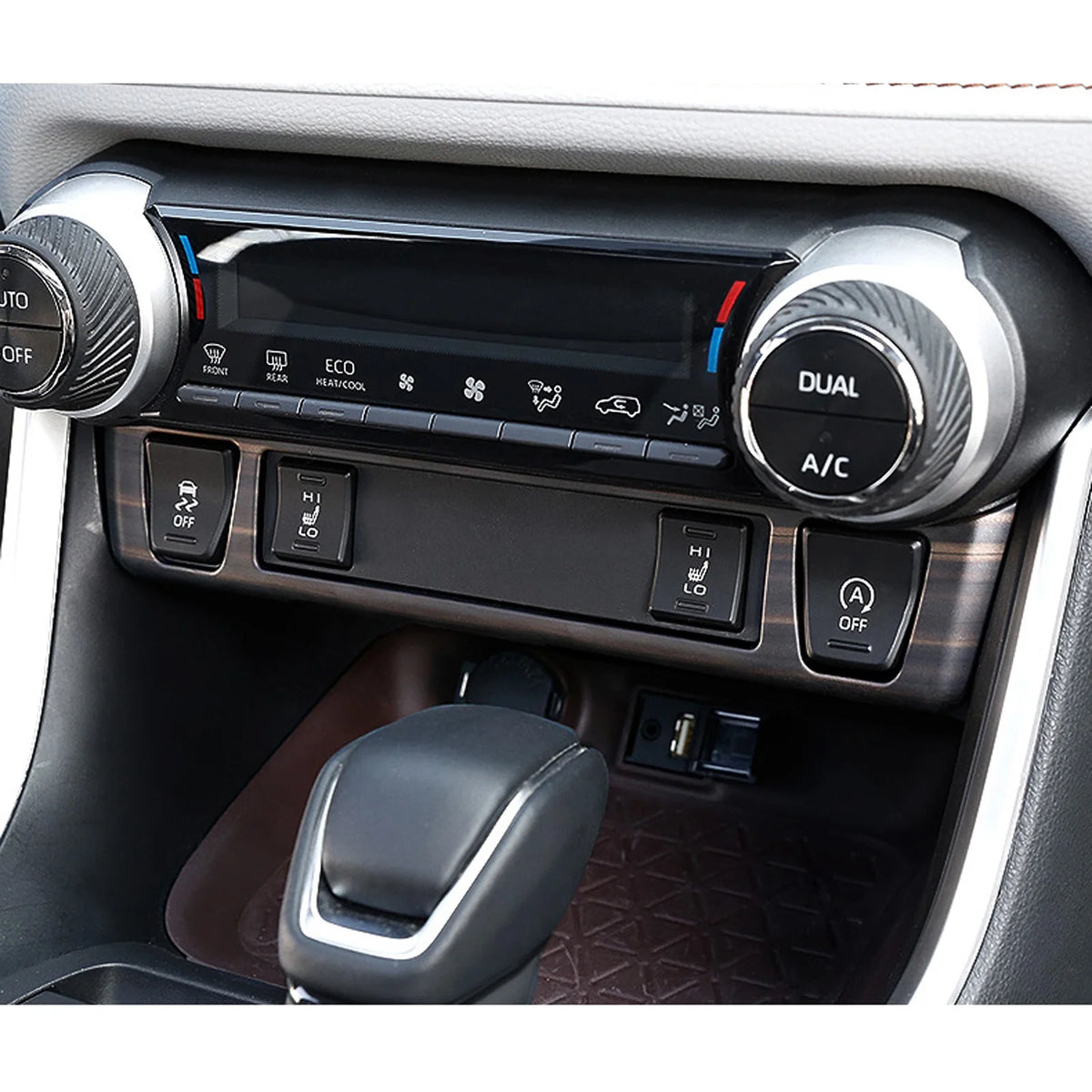 Center Console AC Climate Control Switch Panel Frame Cover Trim Wood Grain K8436