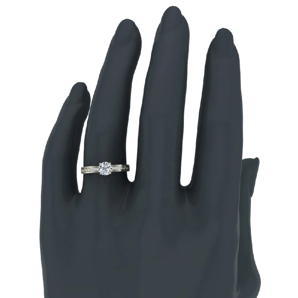 18K White Gold Solitaire Wedding Ring L876174