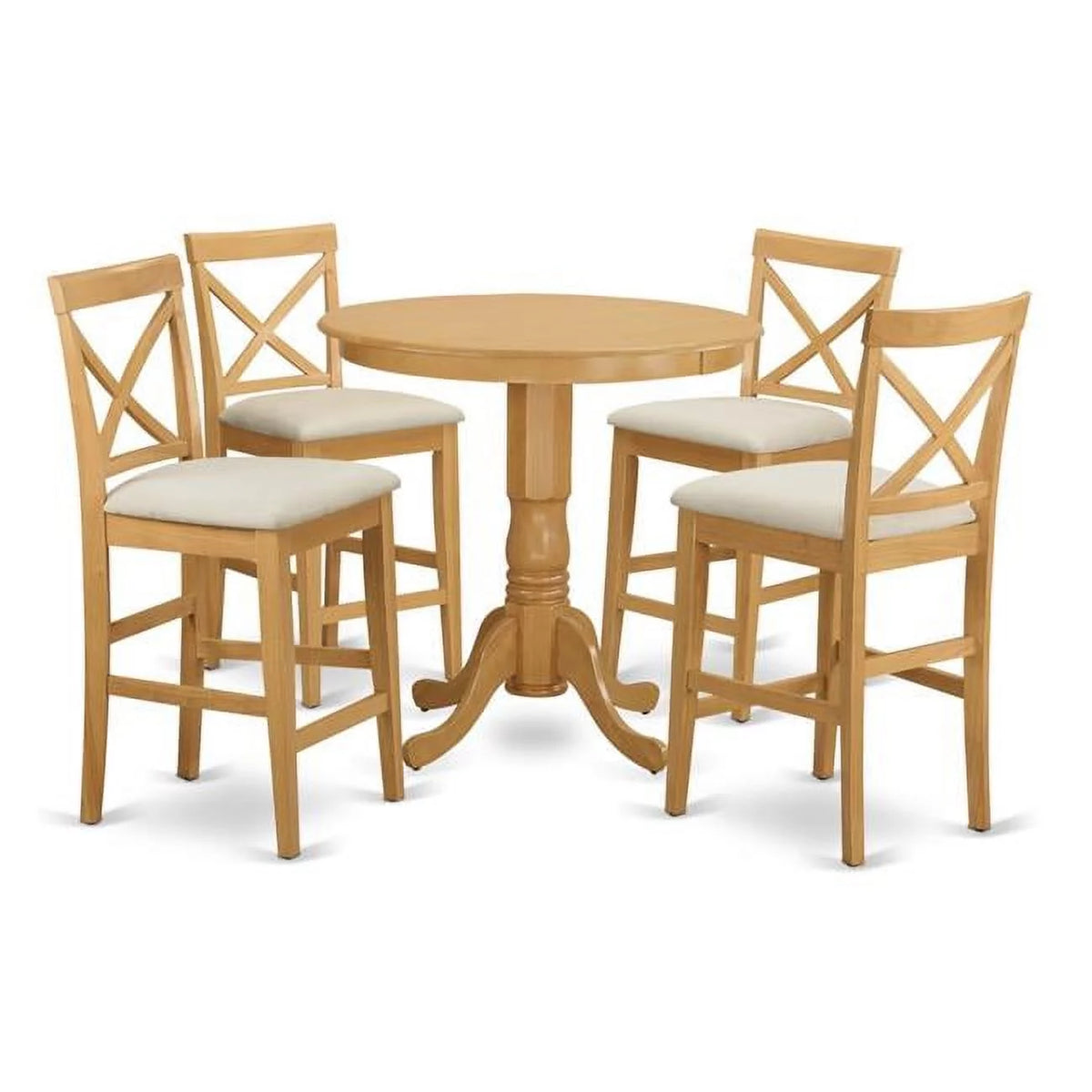 Oak Counter Height Pub Table & 4 Stool N317236
