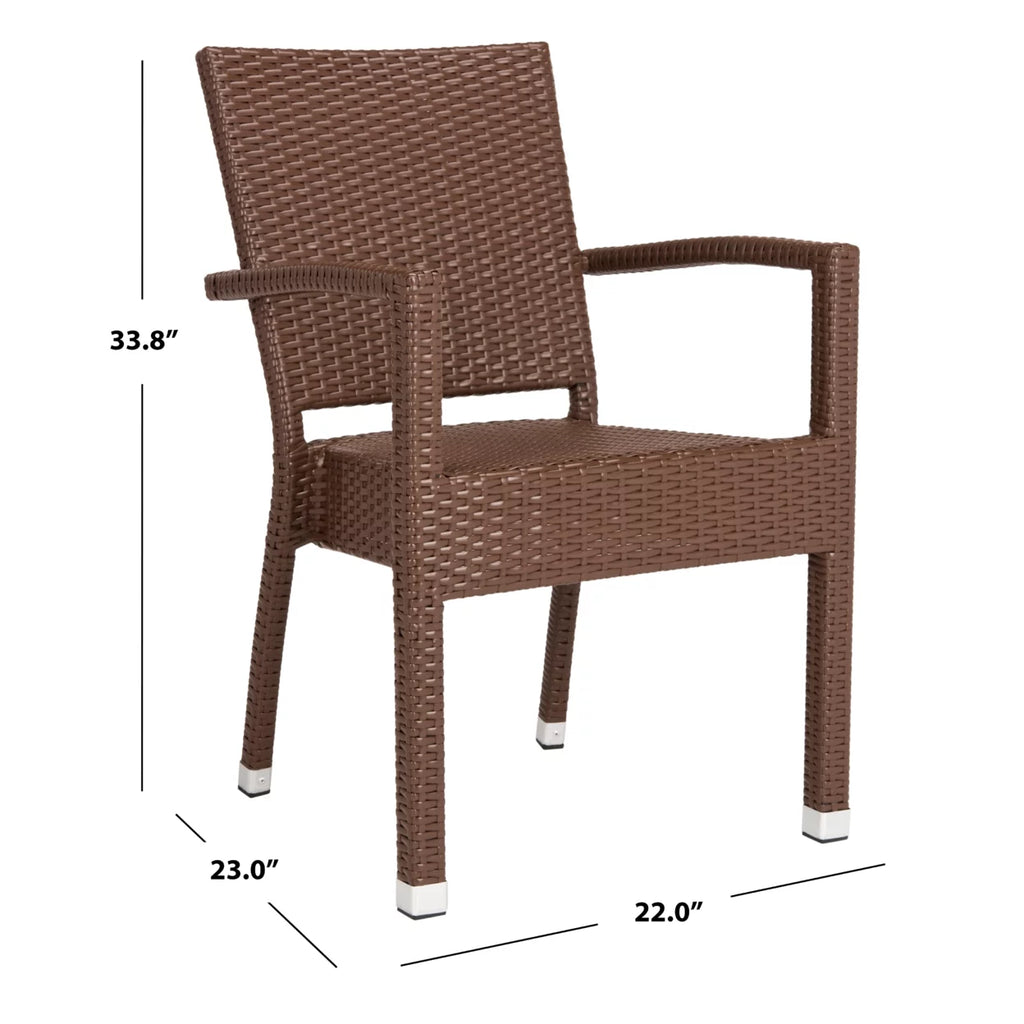 Brown Outdoor Stacking Armchair Set of 2 C211