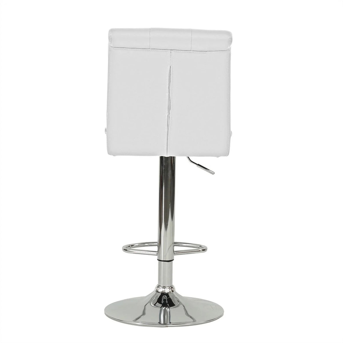 White Faux Leather Adjustable Height Swivel Barstool Set of 2 R8657