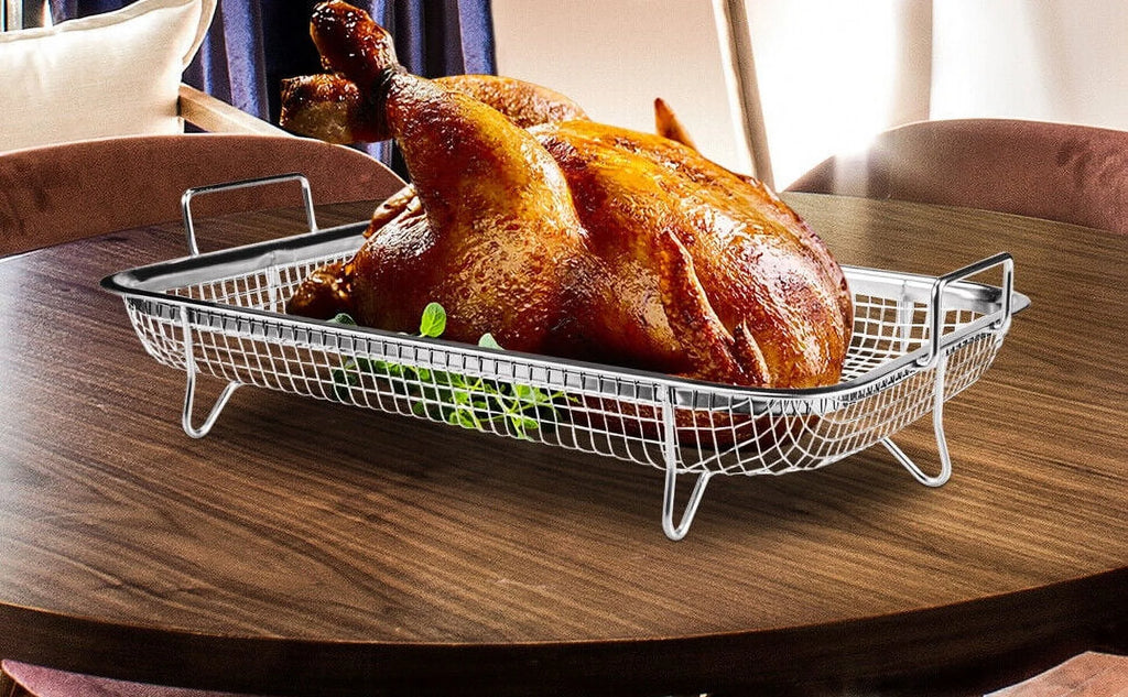 Stainless Steel Grill Basket 2pc Air Fryer Basket For Oven Q434024