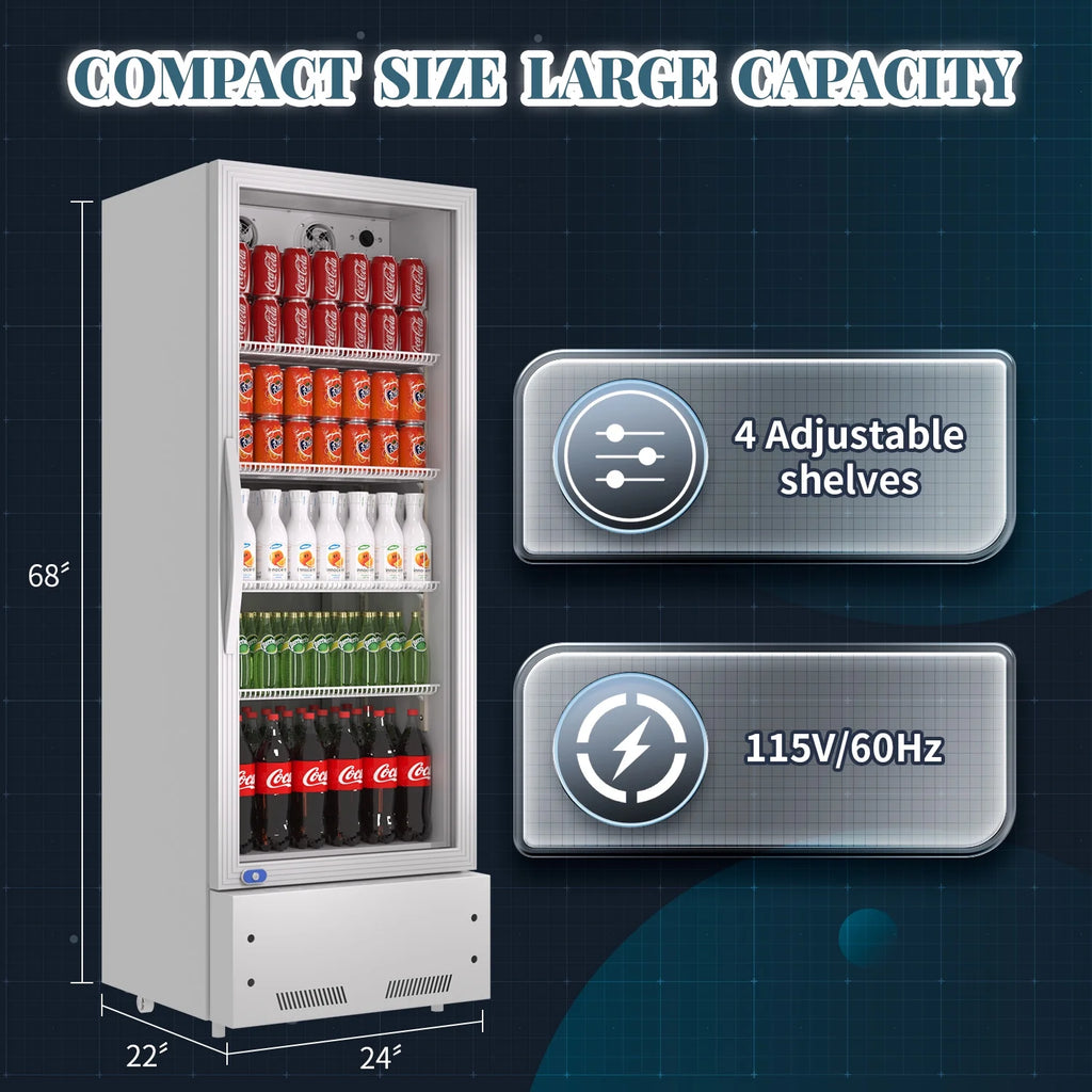 11 Cu.Ft Commercial Beverage Refrigerator with Lock and Wheels F128136