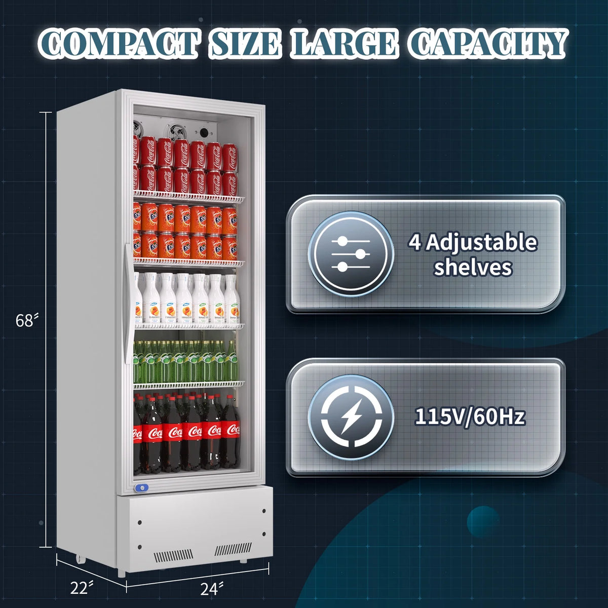 11 Cu.Ft Commercial Beverage Refrigerator with Lock and Wheels F128136