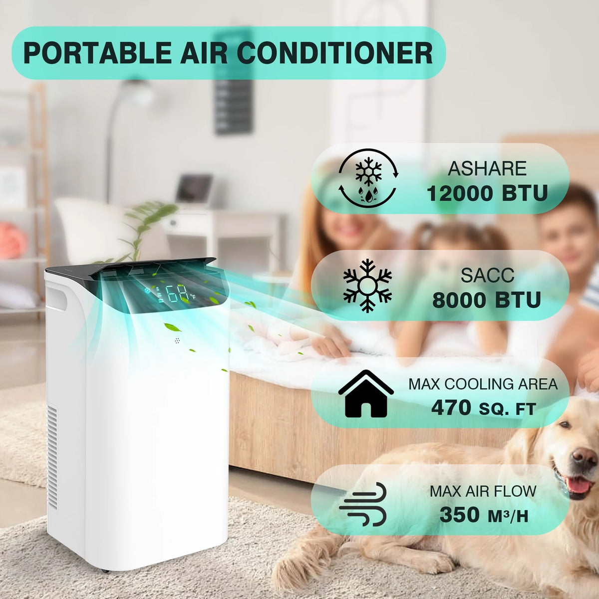 14000 BTU Portable Air Conditioner with Dehumidifier and Cooling Fan Z439919
