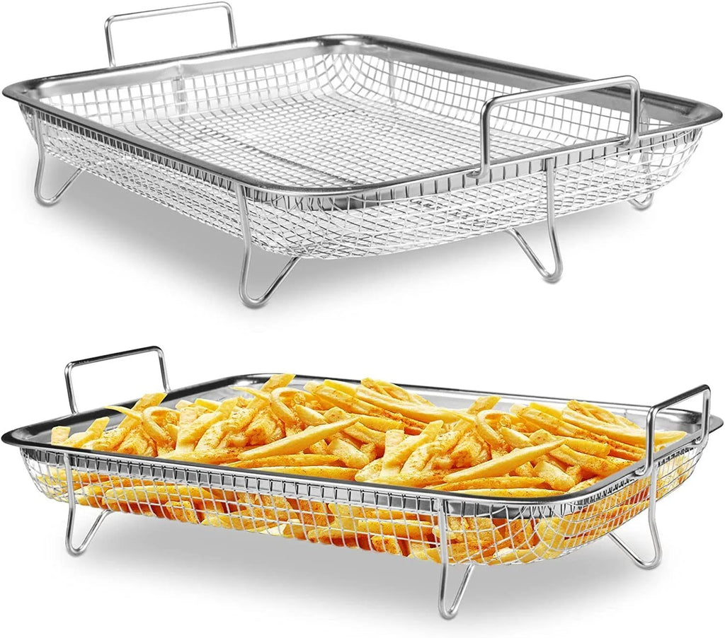 Stainless Steel Grill Basket 2pc Air Fryer Basket For Oven Q434024