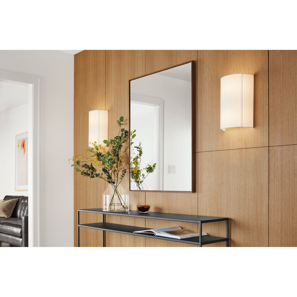 Cognac Brown Slim Console Table D959