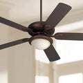 Brushed Nickel Silver Ceiling Fan with Light LED Dimmable Opal Glass X34864