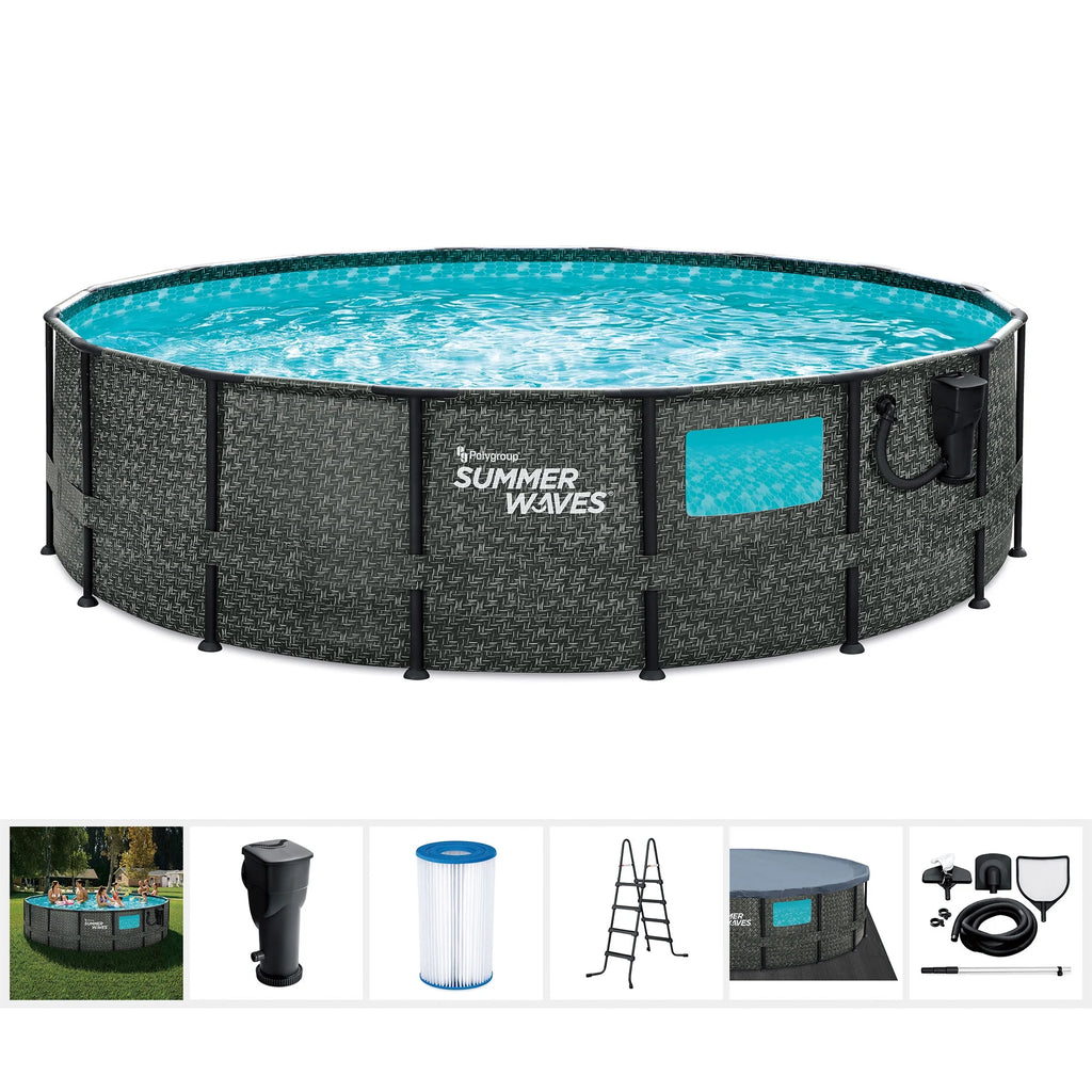 16ft x 48in Above Ground Swimming Pool Set with Pump U3801